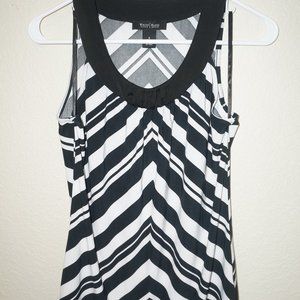 WHBM Black/White Stripe sleeveless top